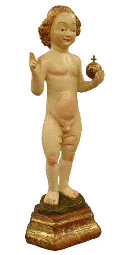 Niño Jesús. Taller de Malinas. Hacia 1500. Madera policromada / 32 x 10,5 x 7,5 cm. Fundación Museo de las Ferias