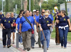 Los peregrinos, a su llegada a Medina del Campo. :: F. J.