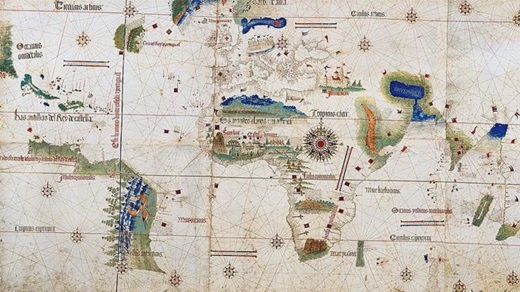 Getty Images. Este mapa de 1502 muestra el territorio del nuevo mundo descubierto por Cristobal Colón.