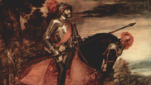 ABC. Carlos V, inmortalizado por Tiziano en la batalla de Mühlberg, donde Mondragón estuvo heróico