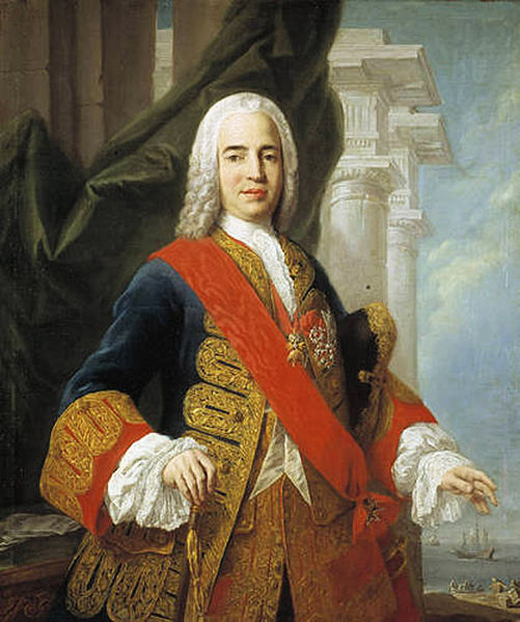 Zenón de Somodevilla y Bengoechea, Marqués de la Ensenada. Retrato realizado por Jacopo Amigoni en 1750. - 