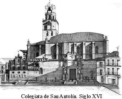 Iglesia Colegiata de San Antolín. Dibujo a plumín autor página

