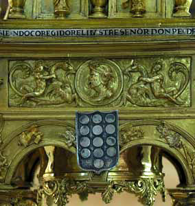 Detalle del Escudo con los trece roeles de Medina del Campo.