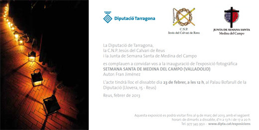 Invitación a la exposición fotográfica de la Semana Santa de Medina del Campo