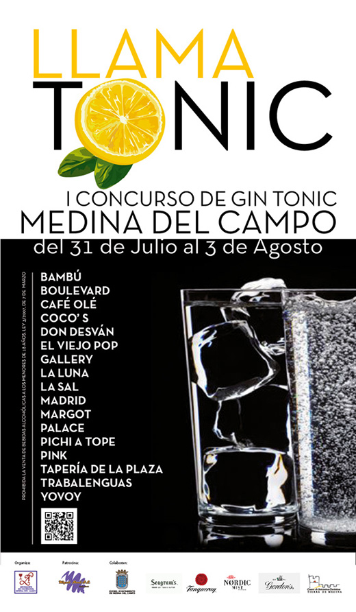 Cartel 1º Concurso de Gin Tonic de Medina del Campo: Llamatonic 2014