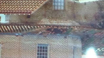 Un agujero en el techo de La Colegiata de Medina ocasiona una gran gotera