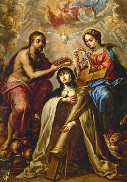 Visión mística de Santa María Magdalena de Pazzi. Antonio Van de Pere 1670. Óleo sobre lienzo / 198 x 150 cm (incluido marco). Santuario de la Virgen del Carmen de PP Carmelitas. Medina del Campo