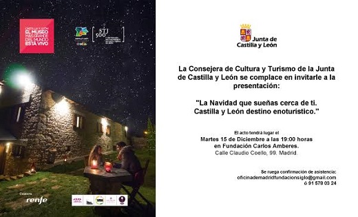 Invitación presentación Ruta del Vino de Rueda en Madrid: CYL en Navidad destino enoturístico