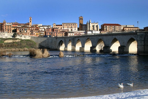 Vista del municipio de Tordesillas (Ruta del Vino de Rueda).