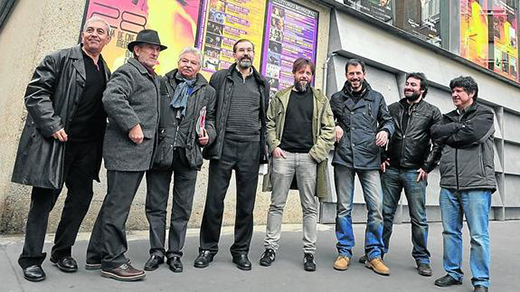 Luis Miguel Alonso, Javier Angulo, Emiliano Allende, Fernando Méndez, Fran Fernández, Roberto Lozano, Pedro del Río y Antonio Donís, tras la reunión de la Federación de Festivales de Cine. / FRAN JIMÉNEZ