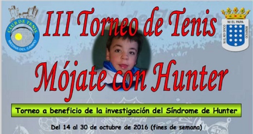 Cartel III Torneo de Tenis "Mójate con Hunter".