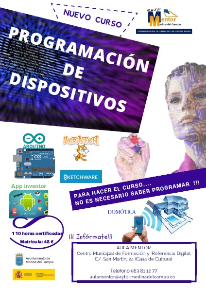 Nuevo curso PROGRAMACIÓN DE DISPOSITIVOS en Aula Mentor de Medina del Campo