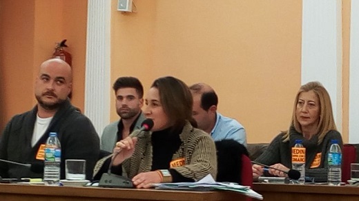 La portavoz popular, Olga Mohíno, defendió la permanencia en la Mancomunidad para la recogida de basuras / Cadena Ser