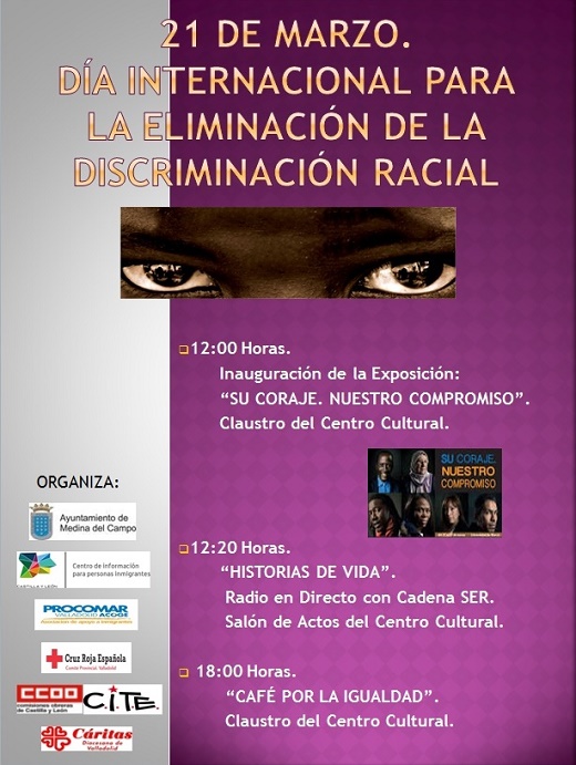 Cartel 21 de marzo día Internacional para la eliminación de ñla discriminación racial