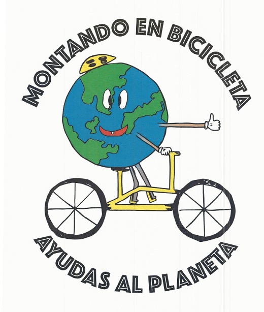 Montando en bicicleta ayudas al planeta.