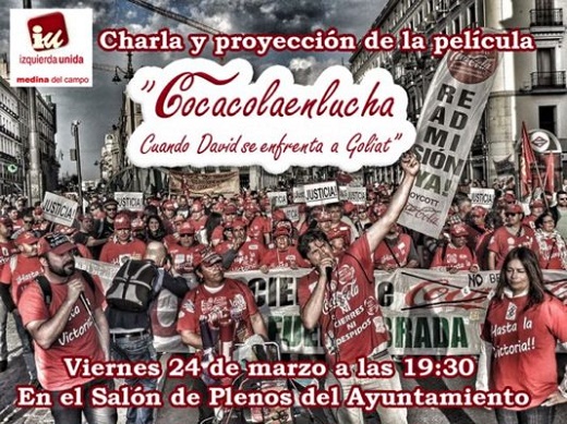 El Salón de Plenos acogerá mañana la charla “CocaColaenlucha / cuando David se enfrenta a Goliat”.