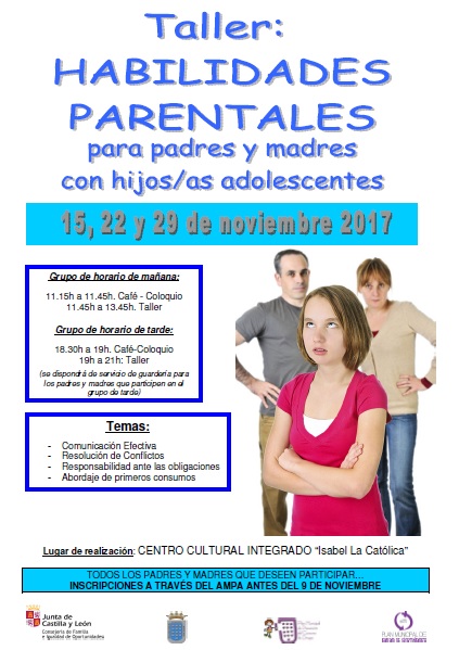Taller de habilidades parentales para padres y madres con hijos/as adolescentes (Medina del Campo)