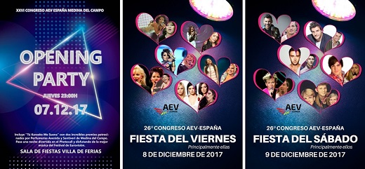Tres fiestas temáticas diferentes en la Exposición 26º Congreso AEV España (Medina del Campo 2017