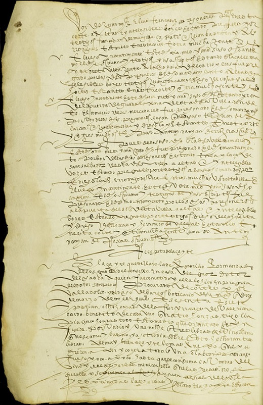 Traslado de la receta de ‘aceite de Aparicio. Medina del Campo, 12 enero 1572. Manuscrito sobre papel. Libro de Acuerdos del Concejo, años 1571-1579. Archivo Municipal de Medina del Campo. AMMC, H 584 -7342, ff. 39v-42v 