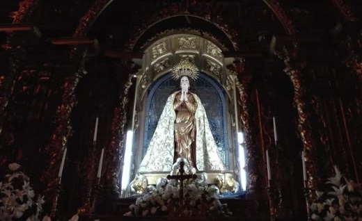 Aspecto que presenta la imagen de Nuestra Señora de la Concepción, tras su restauración, como escultura de bulto redondo.