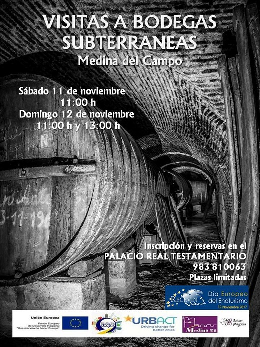 Cartel de visitas a bodegas subterráneas Medina del Campo