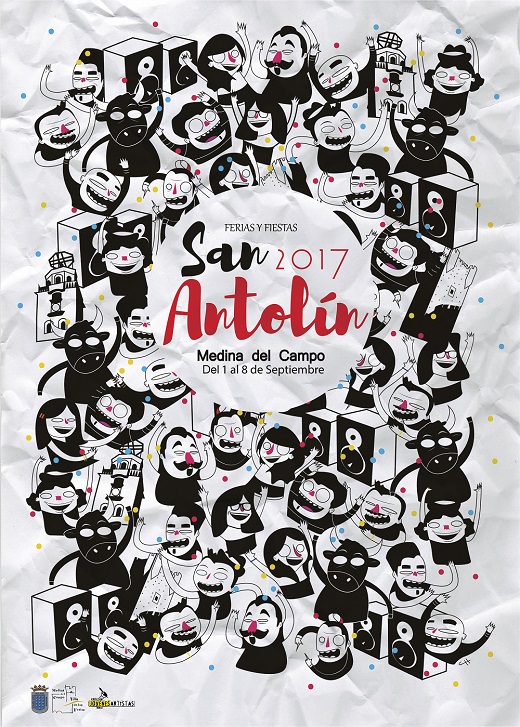 CARLOS HERRERA, DEL COLECTIVO DE JÓVENES ARTISTAS, AUTOR DEL
CARTEL DE SAN ANTOLIN 2017 DE MEDINA DEL CAMPO. Carlos Herrera, del colectivo de jóvenes artistas, y 26 años, es el encargado de realizar y diseñar el cartel de las ferias y fiestas de San Antolín 2017. Estudiante del bachillerato de Artes le empezó a interesar el diseño gráfico y la ilustración. En ese momento, Carlos Herrera, se hizo autodidacta. Aunque no es un diseñador profesional, su auto formación y perseverancia han conseguido realizar uno de los carteles de San Antolín más llamativos de los últimos años.