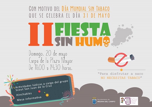 Cartel Día Mundial Sin Tabaco. Ampa San Juan De La Cruz Medina del Campo.