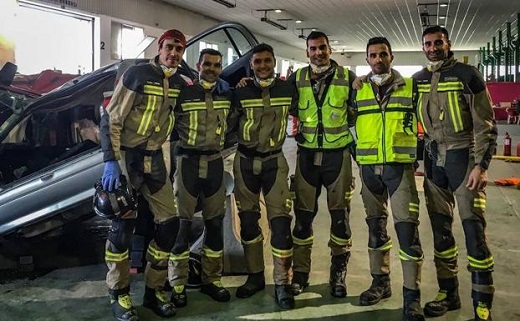 Equipo de bomberos de rescate medinense que competirá en Sudáfrica. / P. G.