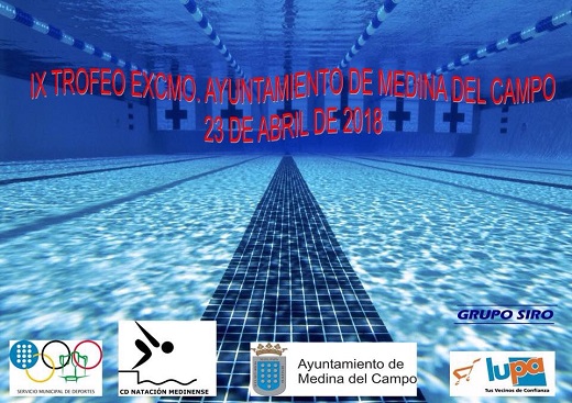 Cartel IX Torneo de Natación que se celebra el lunes en Medina del Campo