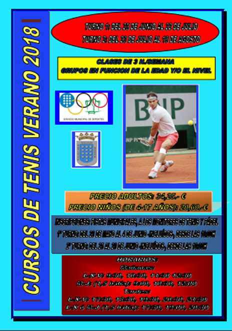 Cursos de verano de tenis y pádel en Medina del Campo