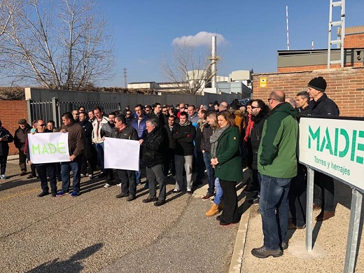 Todo nuestro apoyo a la plantilla de MADE que esta mañana se han concentrado en la puerta de la fábrica en señal de protesta ante el ERE extintivo que ha planteado la empresa.