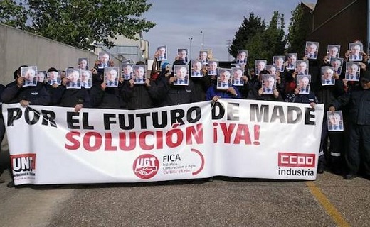 Manifestación de trabajadores de Made en Medina del Campo. / PATRICIA GONZÁLEZ