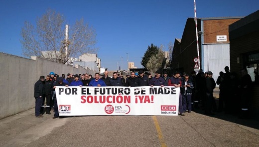 Protesta de los trabajadores de Made, que cuenta con una plantilla de unos 100 empleados / Cadena Ser