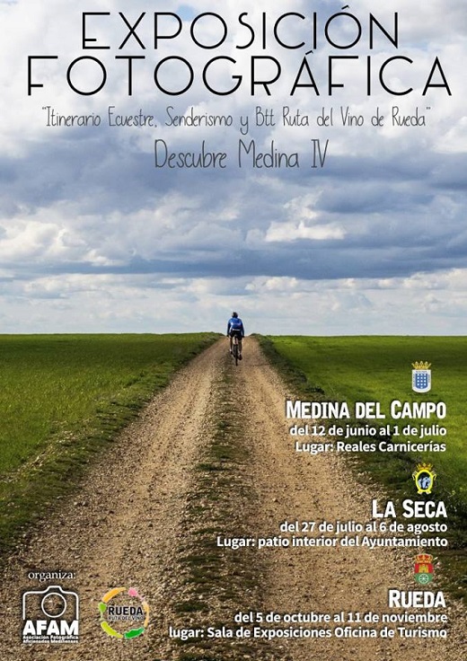 Cartel Exposición Fotográfica "Itinerario equestre, senderismo y Btt Ruta del Vino de Rueda"