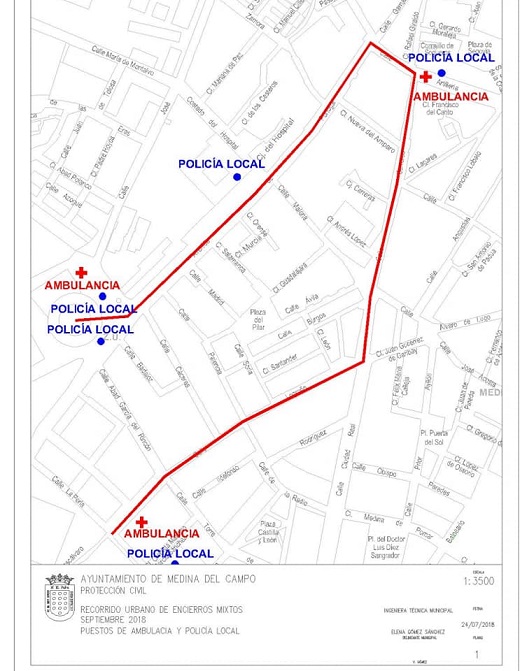 Recorrido urbano de los encierros 2,4,6 Y 8 de septiembre 2018