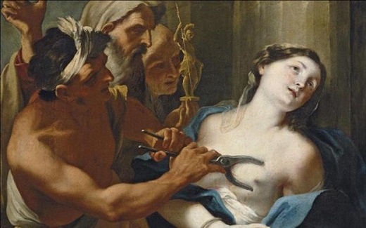 'Martirio y tortura de Águeda', obra de Stefano Maria Legnani. 'Martirio y tortura de Águeda', obra de Stefano Maria Legnani.