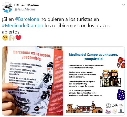 Un pueblo castellano responde a Barcelona: “Si no quieren a los turistas, nosotros sí”.