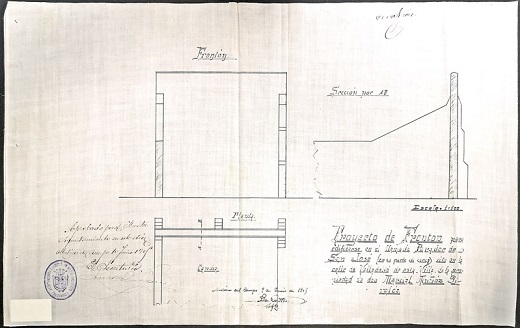 Proyecto de Frontón para edificarse en el llamado Parador de San José _ Fundación Museo de las Ferias