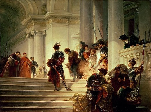 César Borgia abandonando el Vaticano (Giuseppe Lorenzo Gatteri)/Imagen: dominio público en Wikimedia Commons