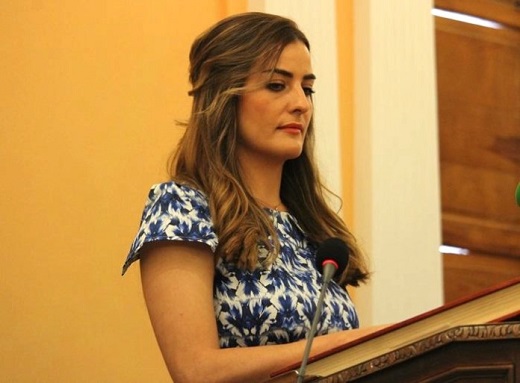 La portavoz de Ciudadanos Medina del Campo, Cristina Blanco, durante el Pleno de Investidura