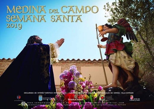 El cartel oficial de la Semana Santa de Medina del Campo del año 2019, Una fotografía del paso del Santo de la Oración del Huerto.
