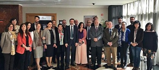 El director general de Turismo (centro), con la delegación regional y de Zamora (a su derecha). Cedida