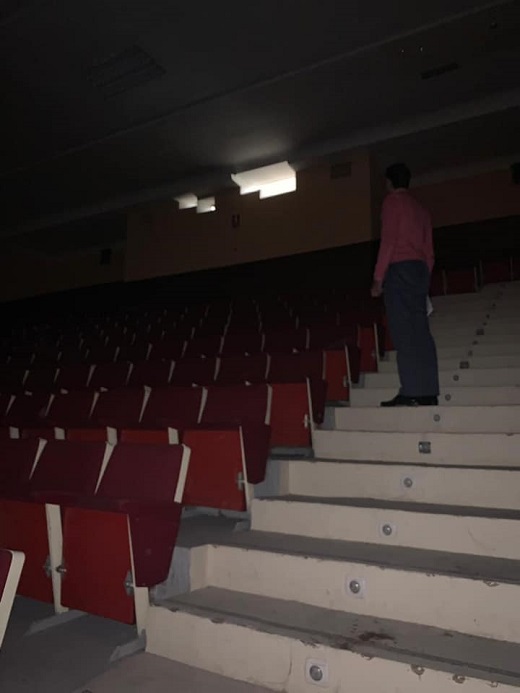 Visita del alcalde de Medina del Campo, Guzmás Gómez Alonso al Teatro Olimpia.