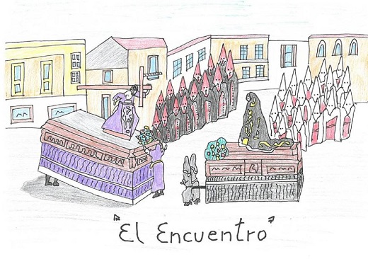 Uno de los dibujos presentados en años anteriores al concurso sobre Semana Santa / Cadena Ser