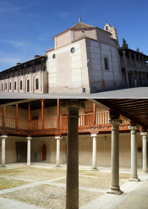 Aspecto exterior y patio interior del Real Hospital de la Purísima Concepción. Fue declarado Monumento Histórico Artístico en 1983. En esta década se realizó una restauración profunda que lo convirtió en escuela-taller y lugar de exposiciones y eventos culturales.