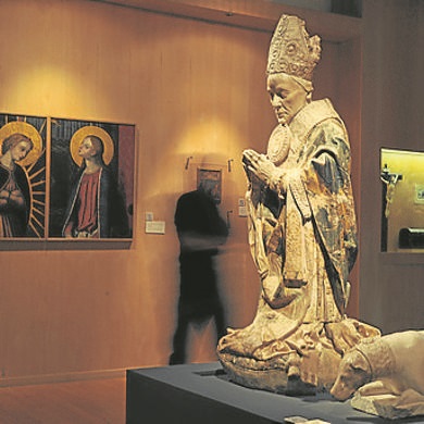 Escultura del obispo Barrientos, en el Museo de las Ferias.