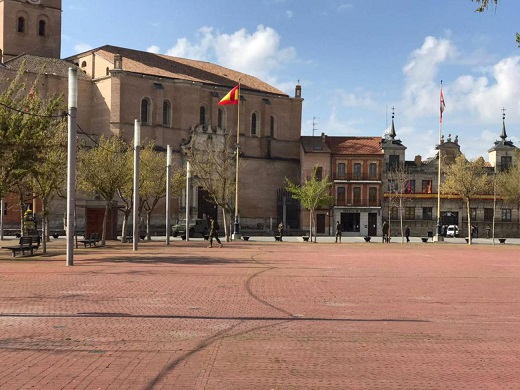 Estado de la Plaza Mayor, una mañana cualquiera, durante la reclusión domiciliaria / Cadena SER