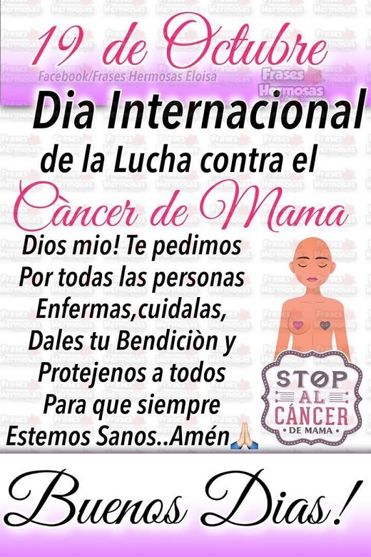 Cartel día Internacional de la Lucha contra el Cáncer de Mama.