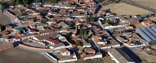 Vista aérea de la localidad de Velascálvaro - (Valladolid)