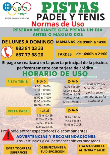 Normar uso padel y tenis